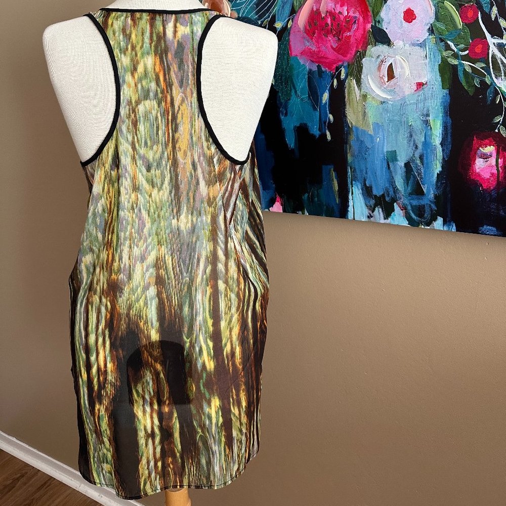Freebird Sheer Abstract Racerback Tank Size Large - Picture 4 of 10